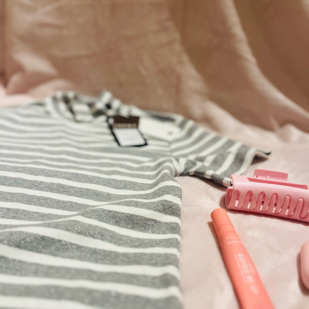 Stripped and Grey tee
